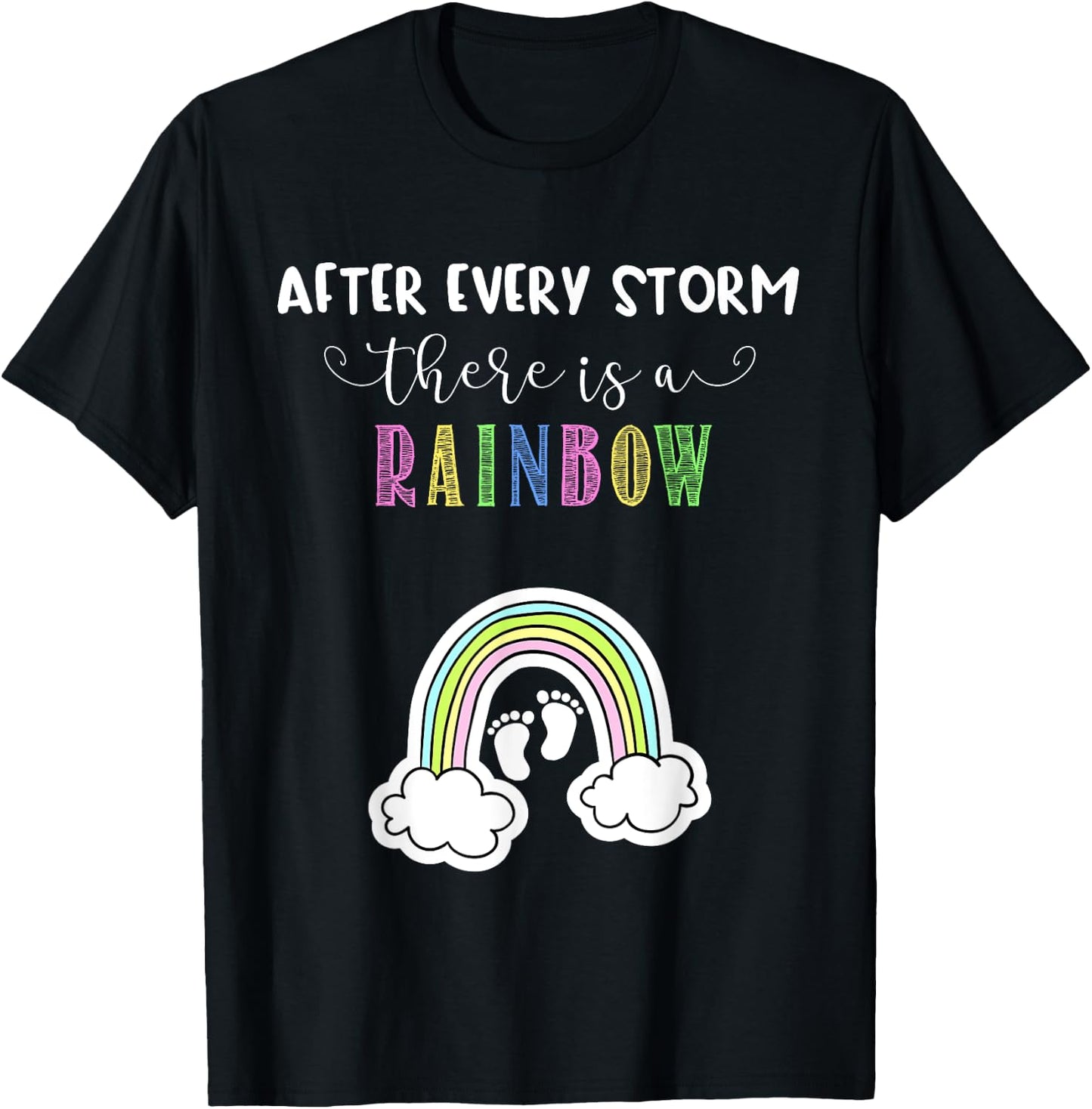 Pregnancy Announcement for Rainbow Baby After Storm Pregnant T-Shirt - T-Shirt | Black