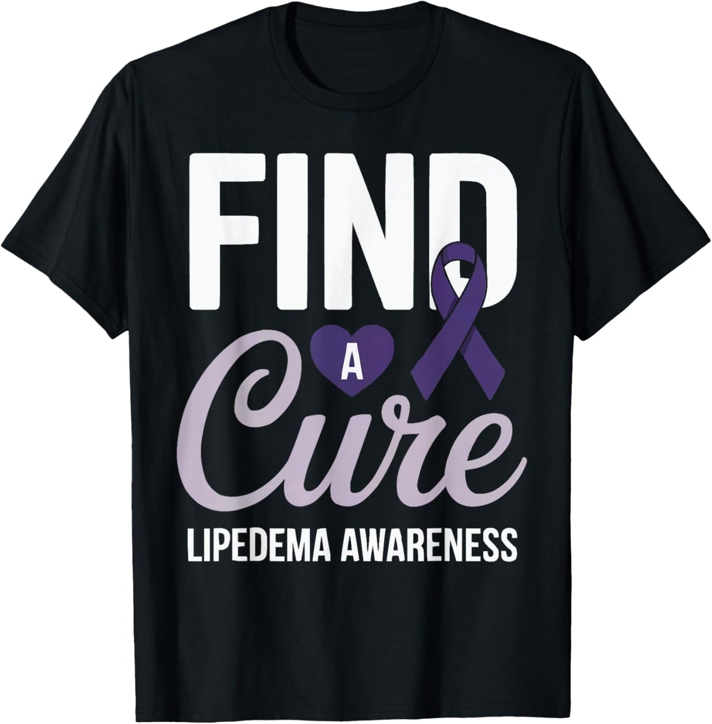 Lipedema Awareness Purple Ribbon Lipedema Warrior T-Shirt - T-Shirt | Black