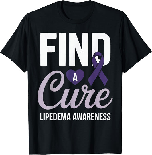Lipedema Awareness Purple Ribbon Lipedema Warrior T-Shirt - T-Shirt | Black