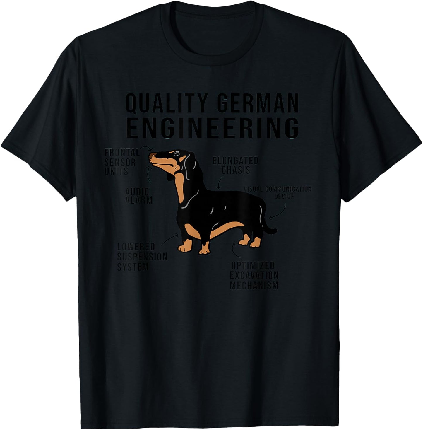 Funny Weiner Dog Joke - Sarcastic German Daschund T-Shirt - T-Shirt | Black
