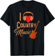 I Love Country Music Shirt Heart Design Country Western T-Shirt - T-Shirt | Black