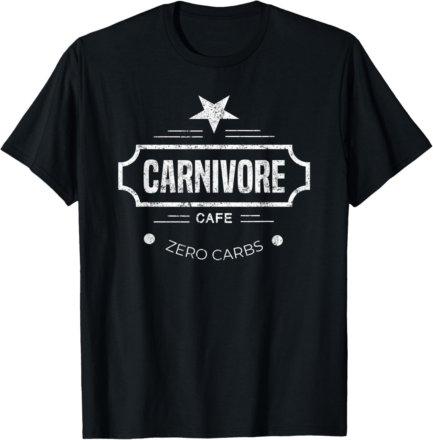 Carnivore Cafe Zero Carbs Workout Novelty Gift T-Shirt - T-Shirt | Black