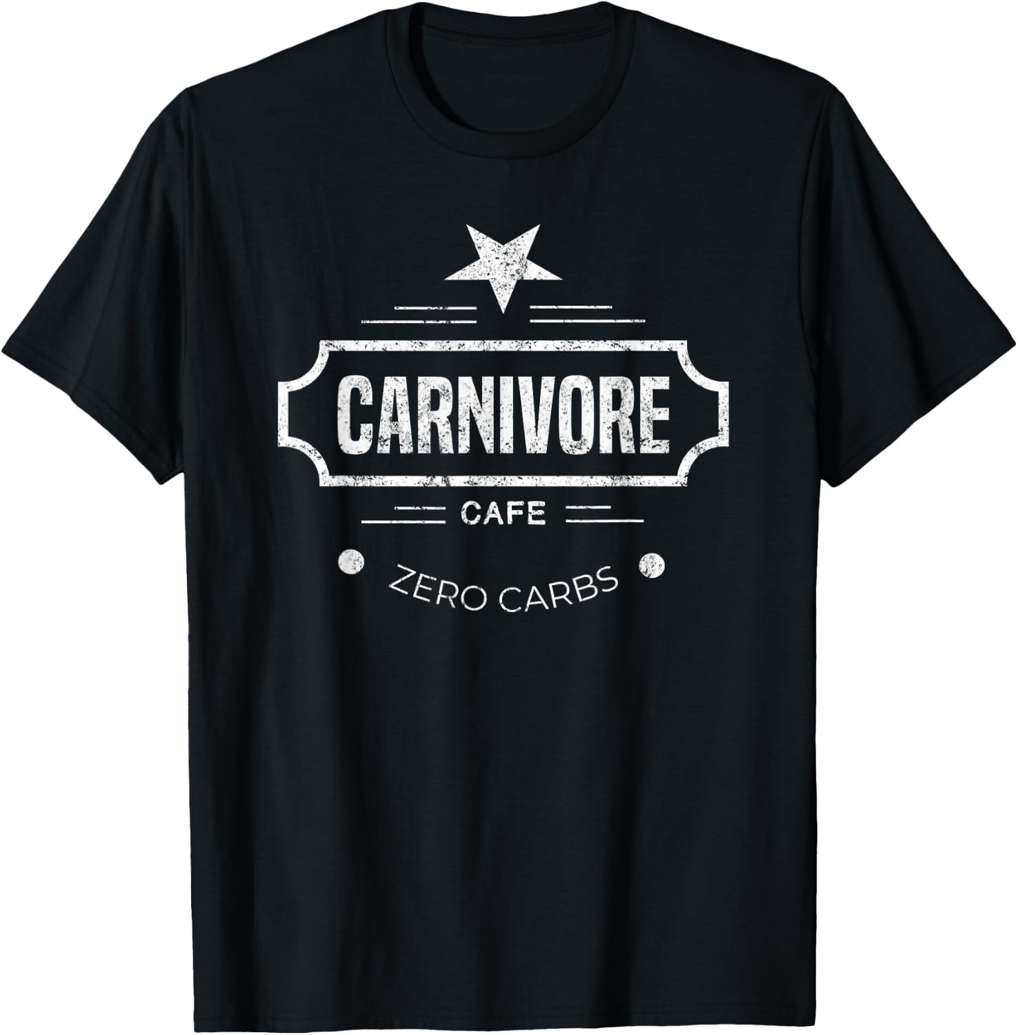 Carnivore Cafe Zero Carbs Workout Novelty Gift T-Shirt - T-Shirt | Black