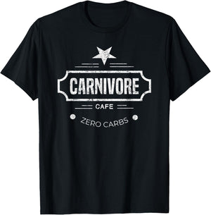 Carnivore Cafe Zero Carbs Workout Novelty Gift T-Shirt - T-Shirt | Black
