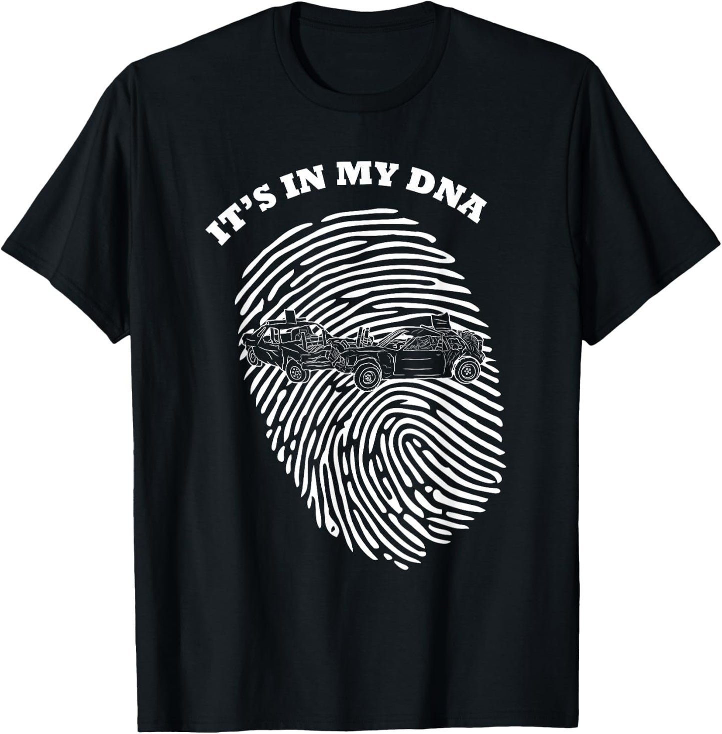 It's In My DNA Demolition Derby Racer Fingerprint Fans Retro T-Shirt - T-Shirt | Black
