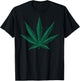 Vintage Pot Leaf Marijuana Hemp Green Graphic Art T-Shirt - T-Shirt | Black