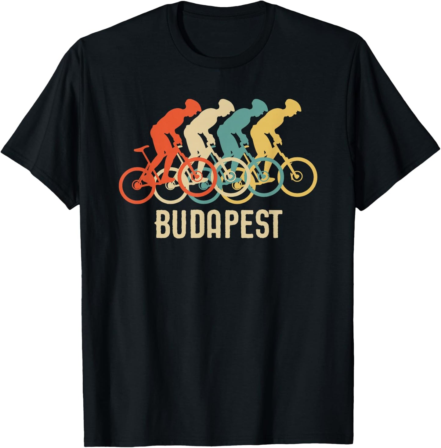 Retro Vintage Bike Budapest T Shirt T-Shirt - T-Shirt | Black