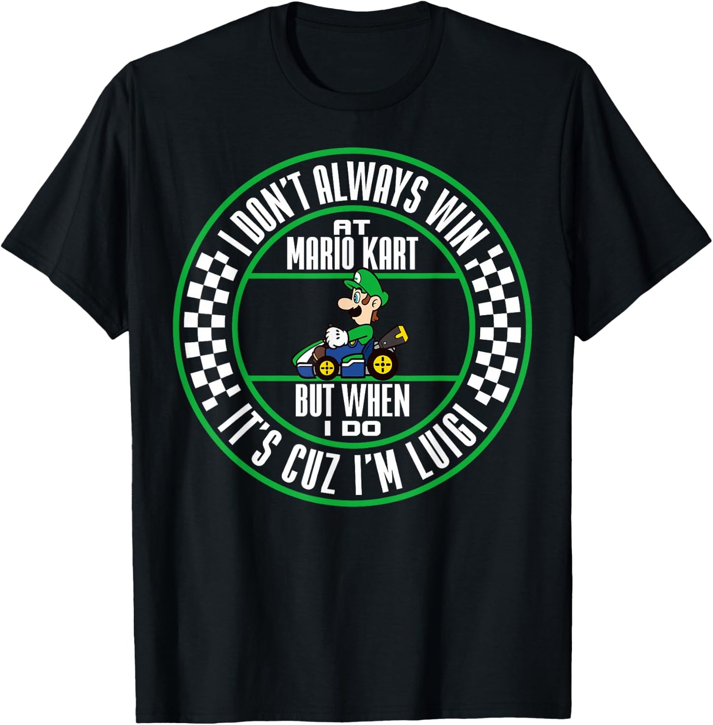 Nintendo Mario Kart Winning As Luigi Graphic T-Shirt - T-Shirt | Black
