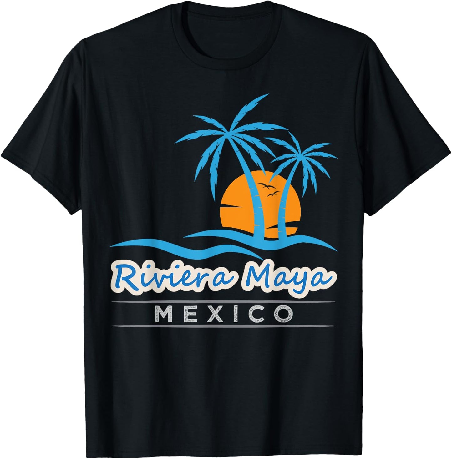 Riviera Maya Beach Shirt - Sunset Mexico Riviera Maya Beach Men Women Kids T-Shirt - T-Shirt | Black