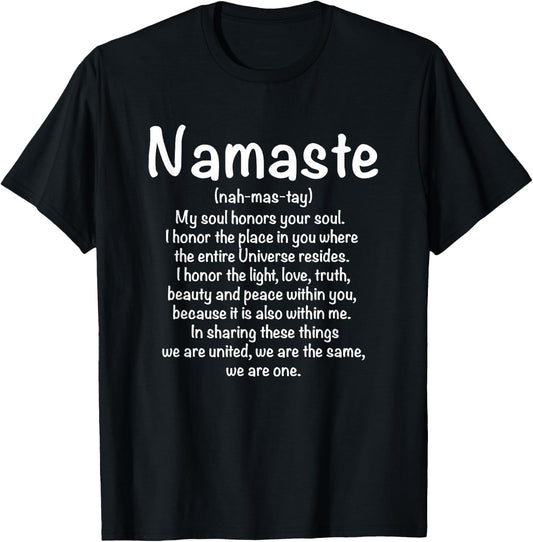 Namaste Definition Yoga Meditation Buddhist Gift T-Shirt - T-Shirt | Black