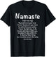 Namaste Definition Yoga Meditation Buddhist Gift T-Shirt - T-Shirt | Black