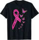 Breast Cancer Awareness Month Women Religious Butterflies T-Shirt - T-Shirt | Black