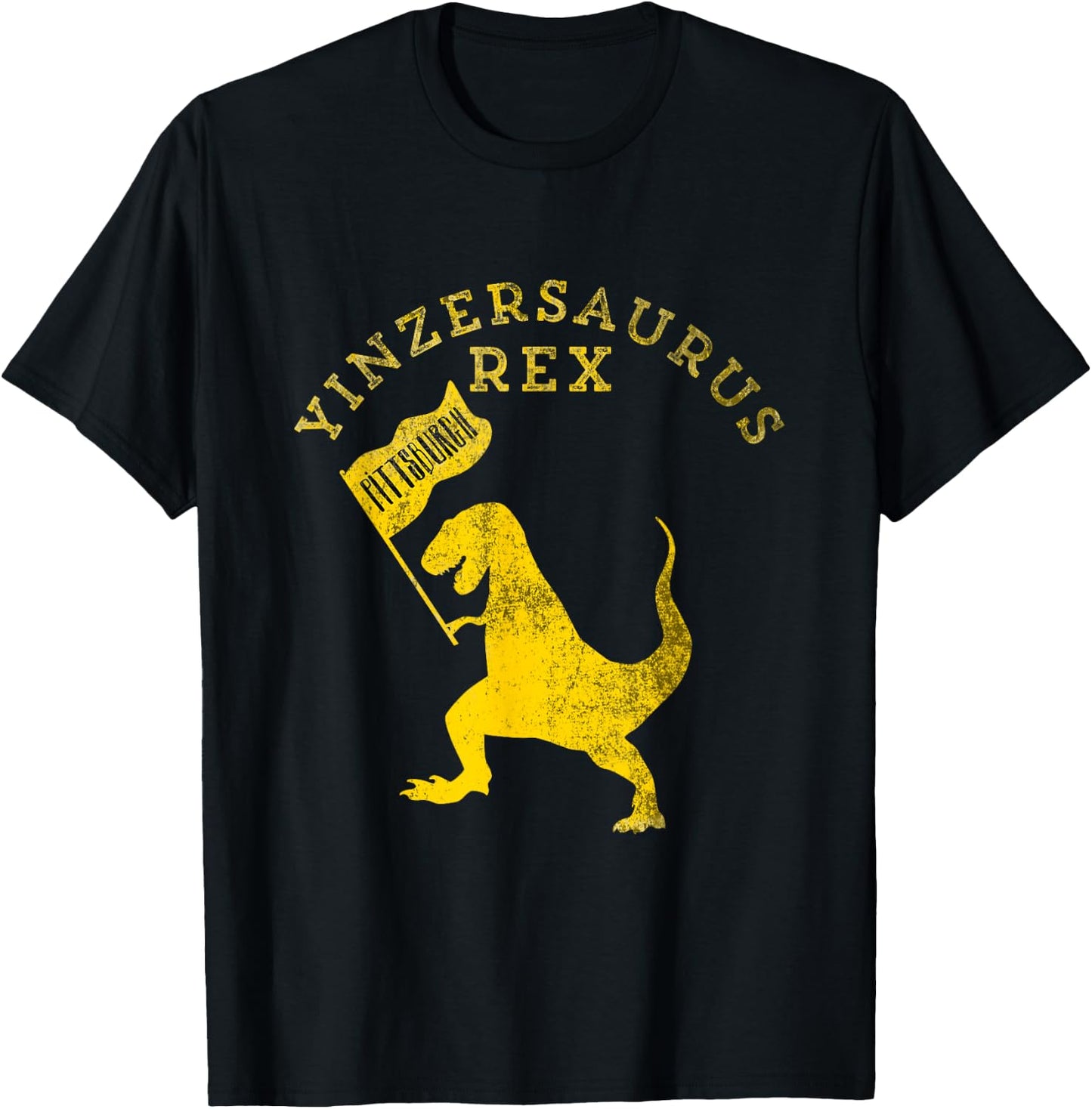 Yinzersaurus Rex T-Rex Funny Pittsburgh Yinzer Dinosaur Gift T-Shirt - T-Shirt | Black