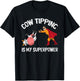 Funny Cow Tipping Redneck Super Hero Humor Country Farm Boy T-Shirt - T-Shirt | Black
