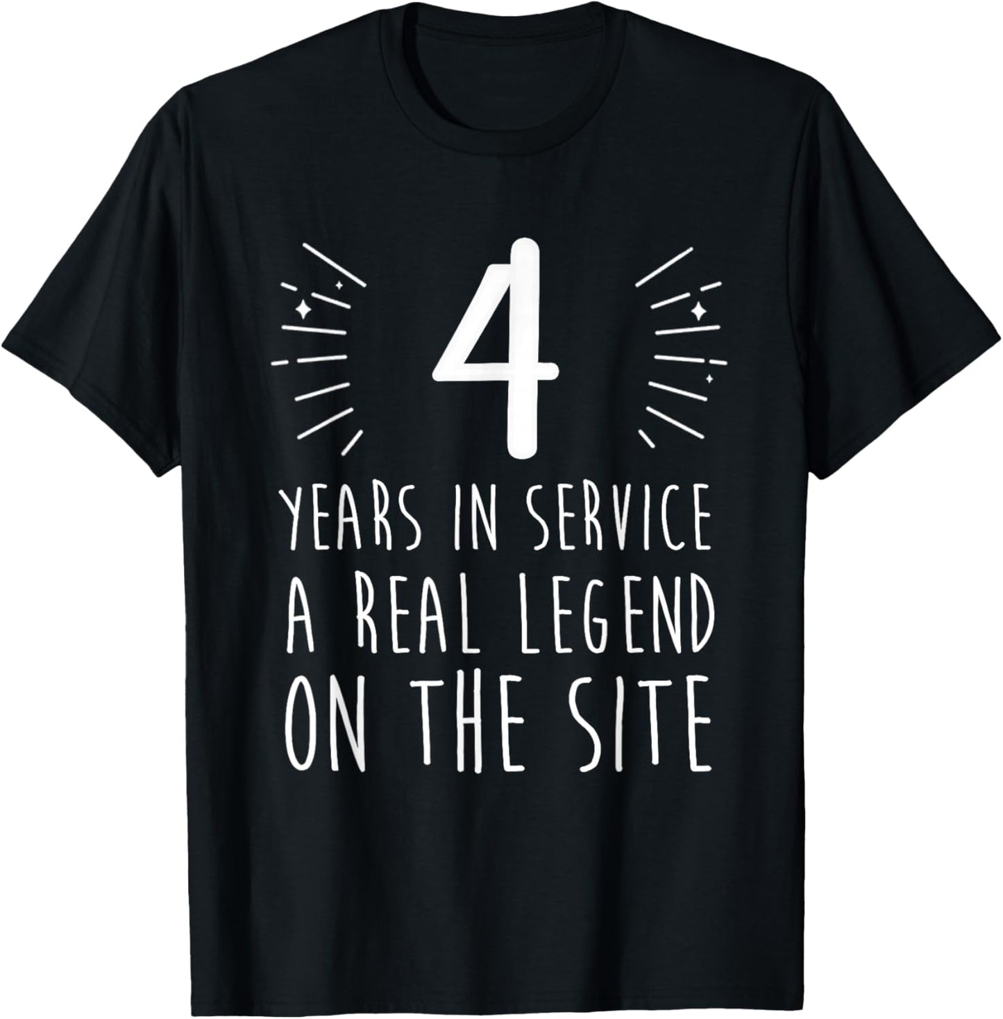 Funny 4th Work Anniversary 4 Year of Service for Employees T-Shirt - T-Shirt | Black