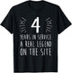 Funny 4th Work Anniversary 4 Year of Service for Employees T-Shirt - T-Shirt | Black