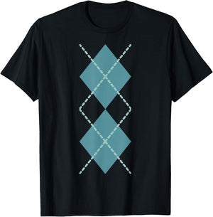 Suncookiez Retro Rockabilly Turquoise Argyle - Women's Classic Fit - Black - Small T-Shirt - T-Shirt | Black