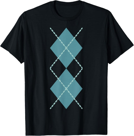 Suncookiez Retro Rockabilly Turquoise Argyle - Women's Classic Fit - Black - Small T-Shirt - T-Shirt | Black