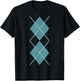 Suncookiez Retro Rockabilly Turquoise Argyle - Women's Classic Fit - Black - Small T-Shirt - T-Shirt | Black