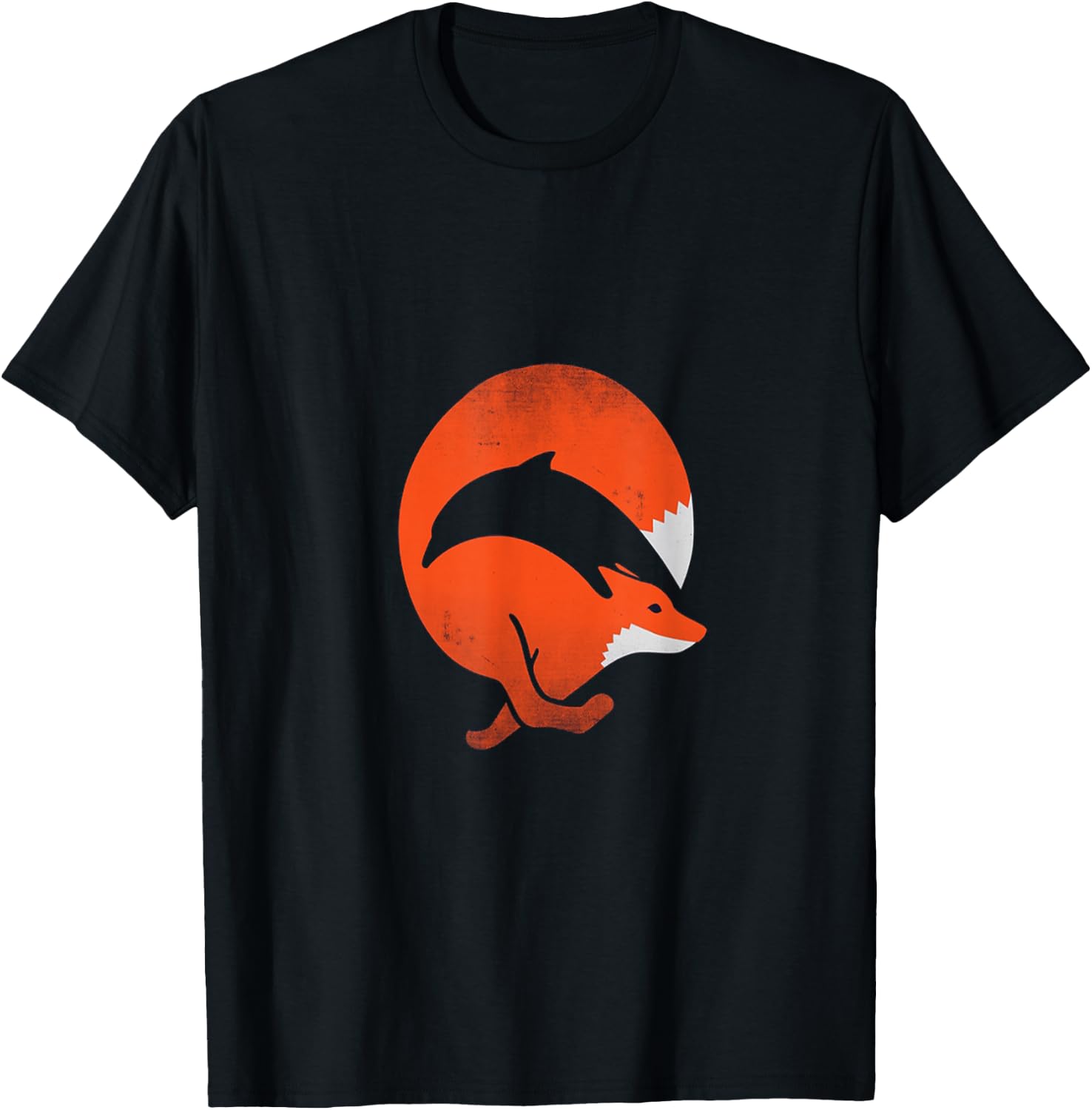 Red Fox & Dolphin T Shirt T-Shirt - T-Shirt | Black