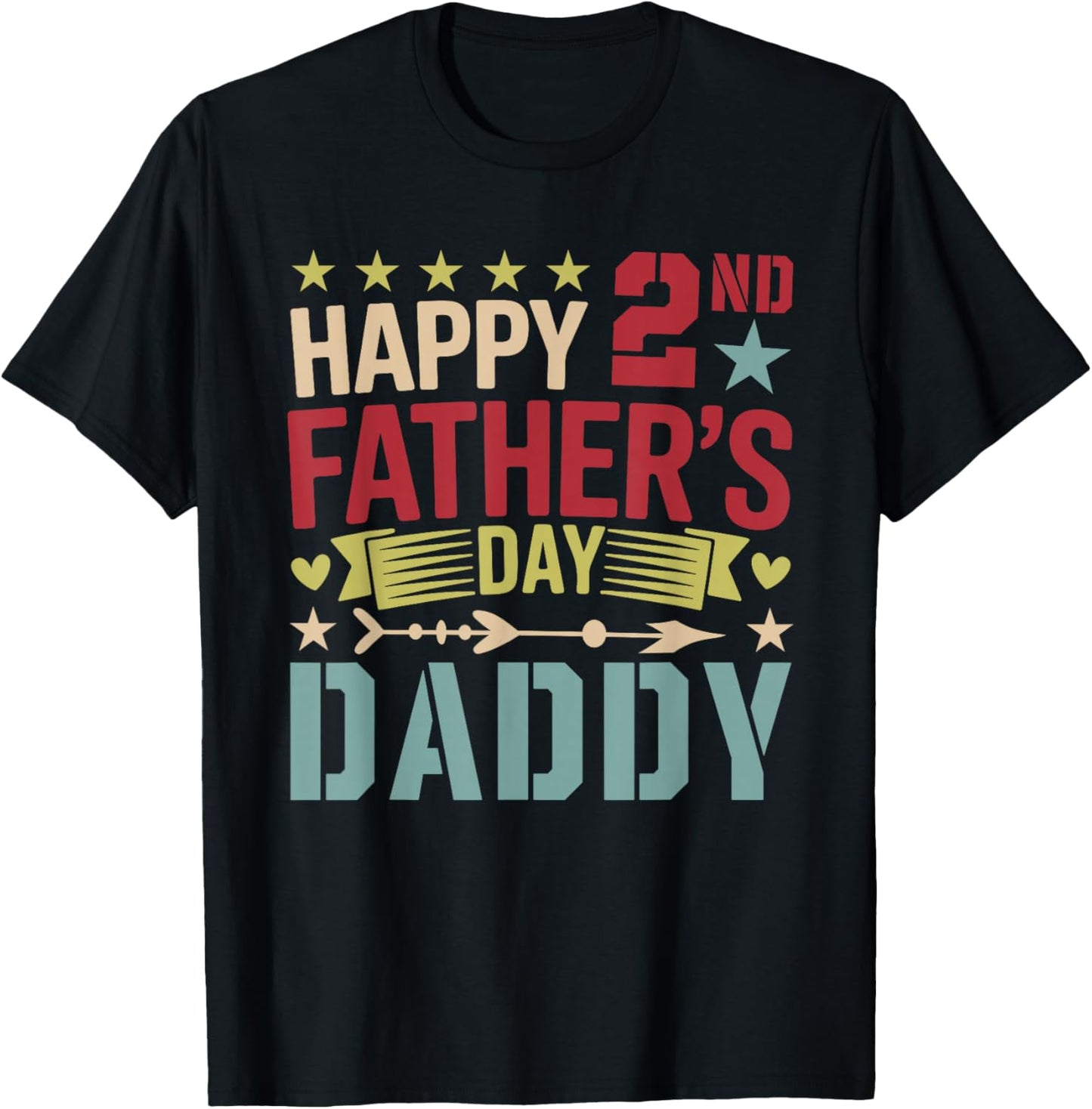Vintage Happy 2nd Father's Day Daddy Proud Family Lover Kids T-Shirt - T-Shirt | Black