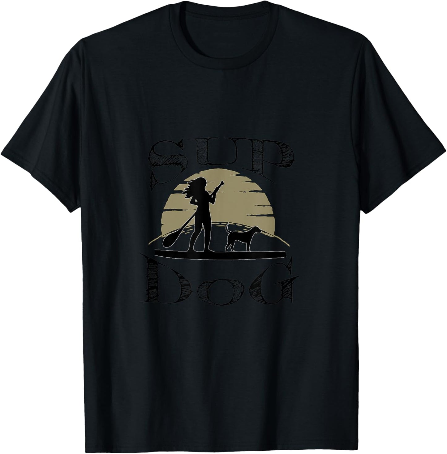 SUP Dog Standup Paddle Board T-Shirt - T-Shirt | Black