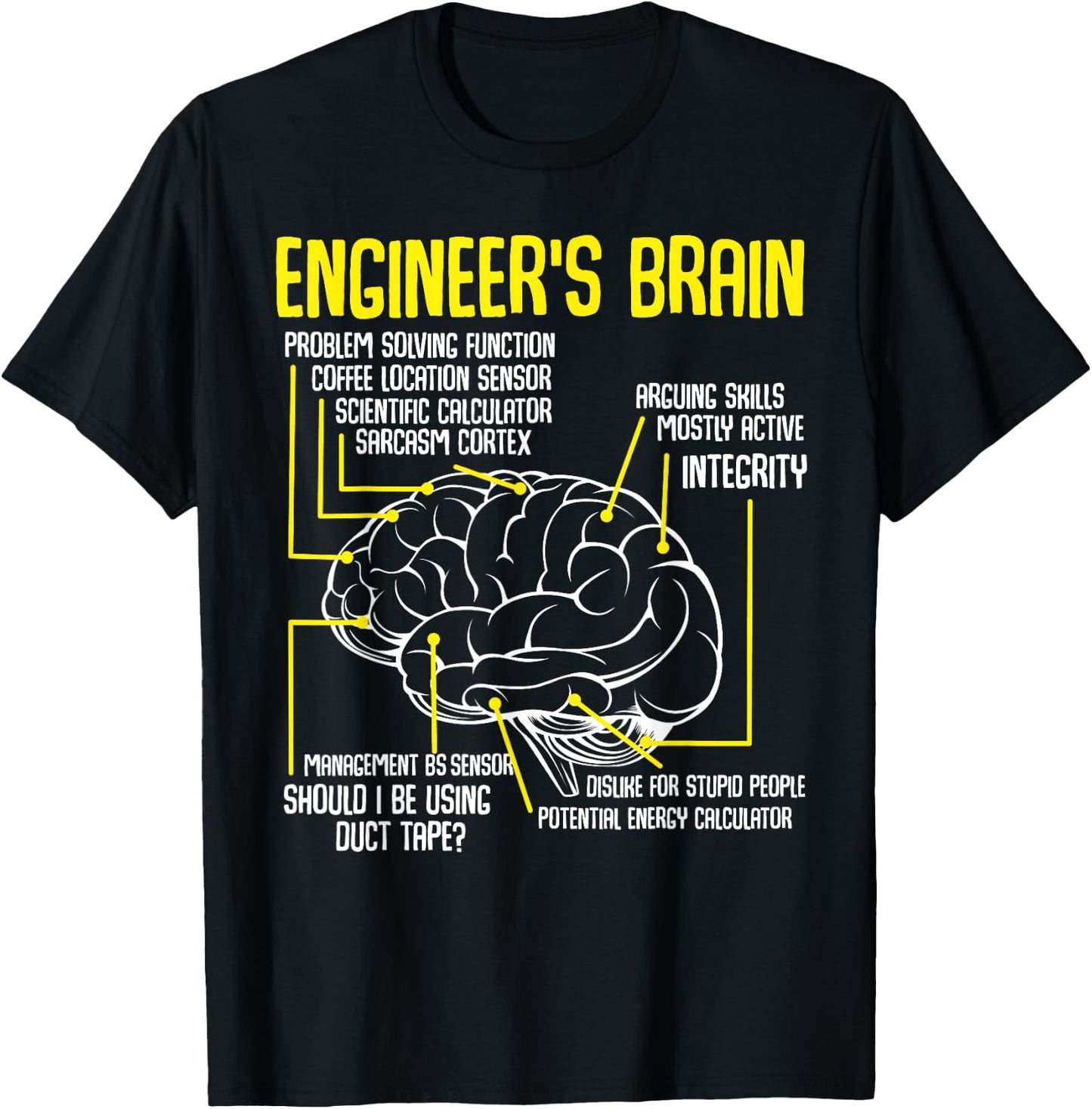 Engineer's Brain Engineering Engineering T-Shirt - T-Shirt | Black