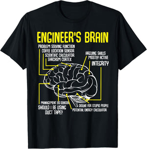 Engineer's Brain Engineering Engineering T-Shirt - T-Shirt | Black