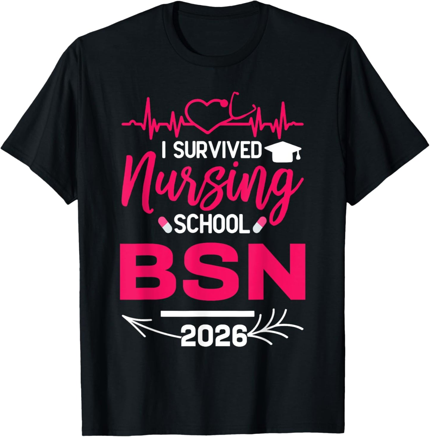 Nurse Est 2026 Rn Nursing School Graduation Graduate BSN T-Shirt - T-Shirt | Black
