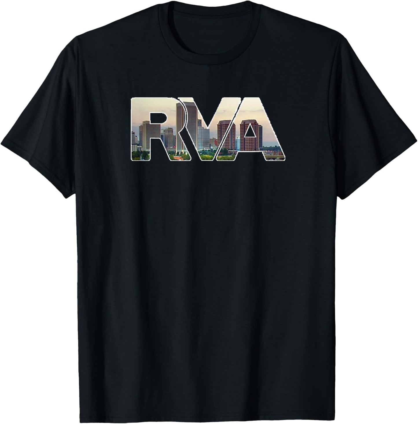 RVA Richmond Virginia Downtown Skyline T-Shirt - T-Shirt | Black