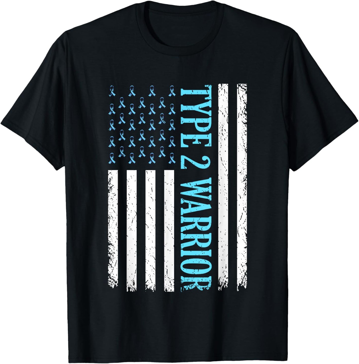 Type 2 Warrior Diabetes Awareness Diabetic Gifts Men Women T-Shirt - T-Shirt | Black