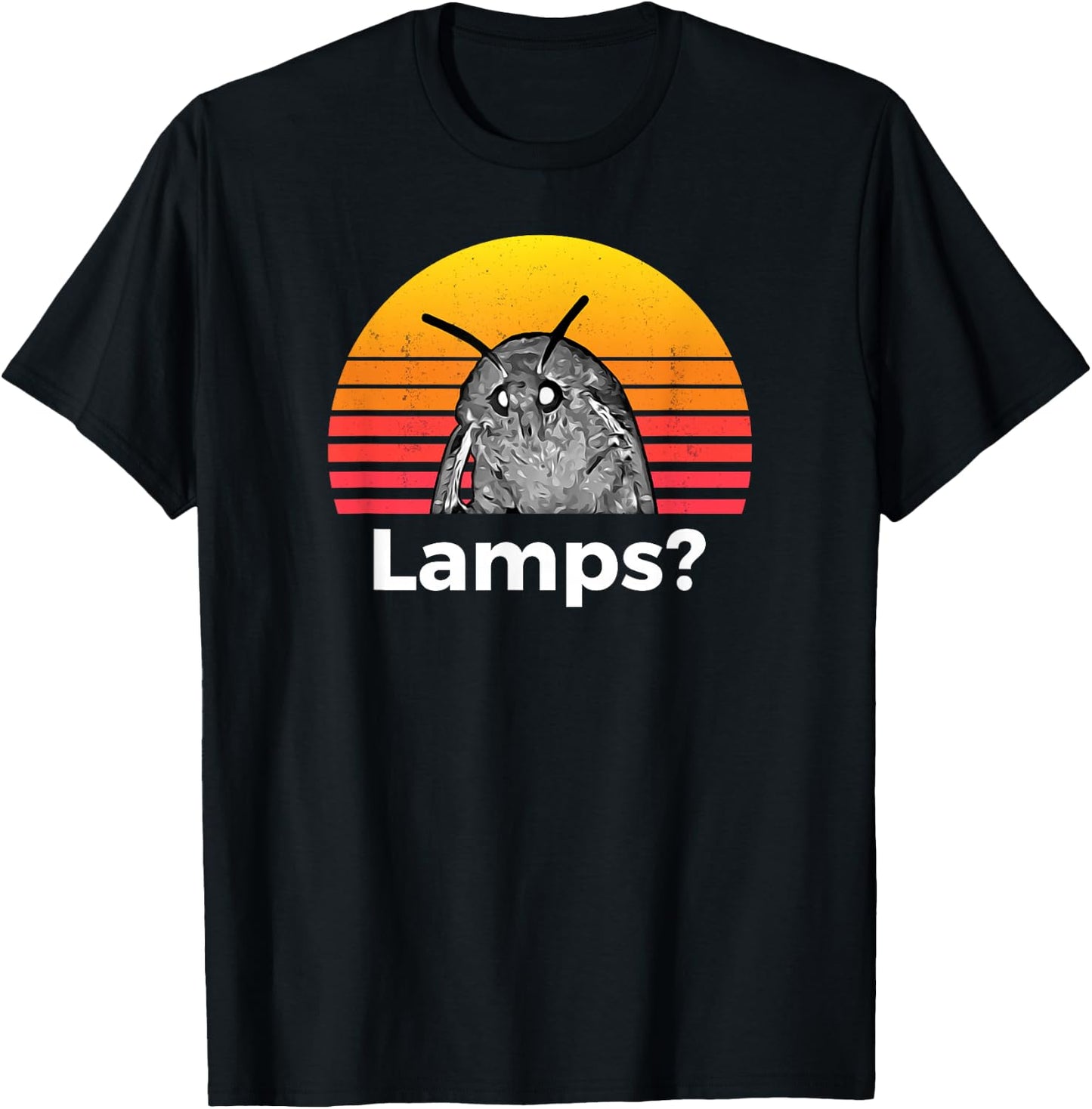 Moth Meme Funny Lamp T-Shirt - T-Shirt | Black