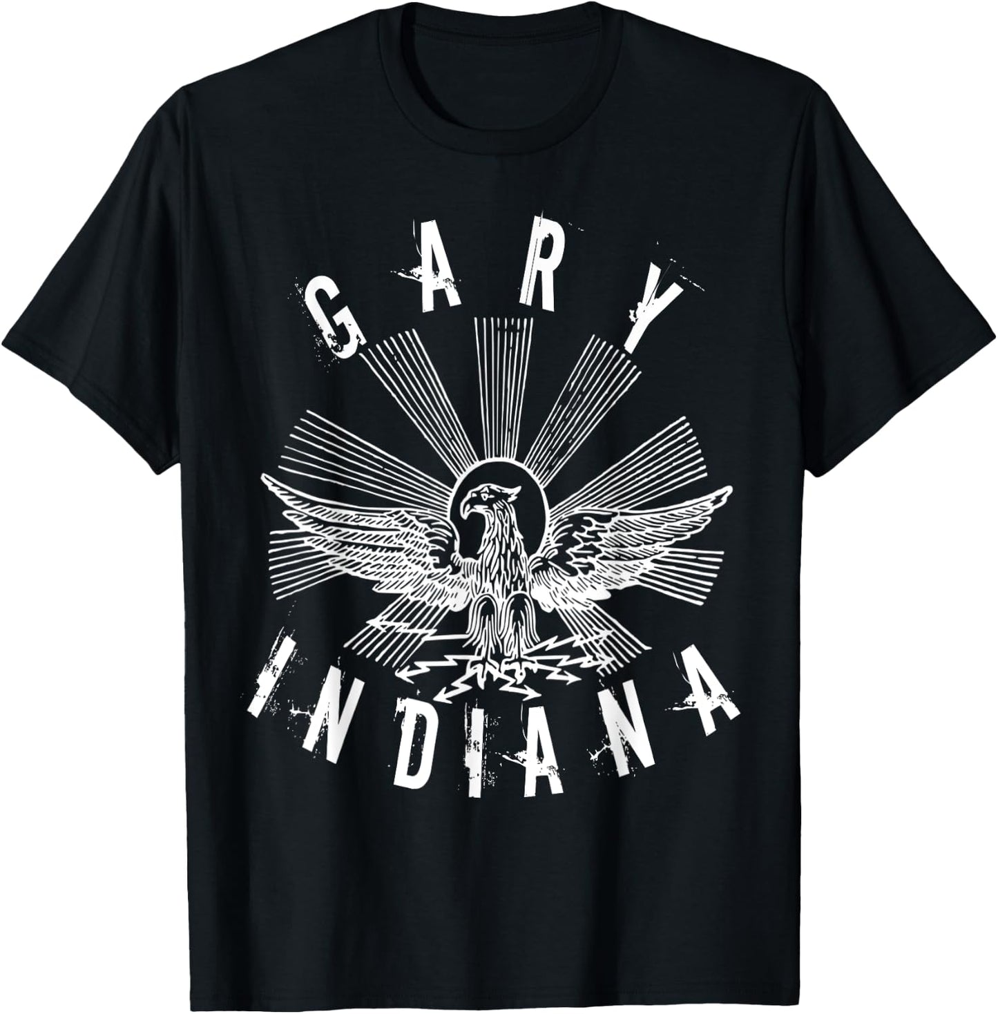 Gary Indiana T Shirt Vintage Eagle Retro IN T-Shirt - T-Shirt | Black