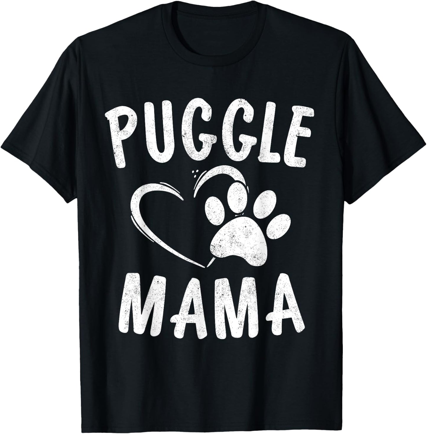 Cute Puggle Mama Gift Pet Pugs Lover Apparel Dog Pug Mom Men Women Girls Kids T-Shirt - T-Shirt | Black