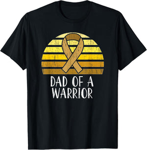 Dad Of A Warrior Childhood Cancer Awareness T-Shirt - T-Shirt | Black