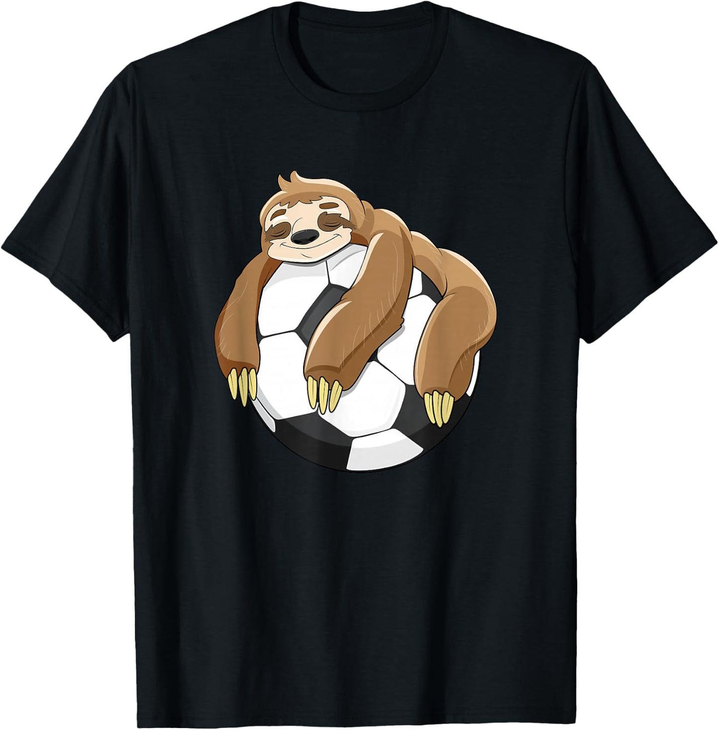 Lazy Sloth Soccer Shirt Soccer Lover Team Ball Kids Sport T-Shirt - T-Shirt | Black
