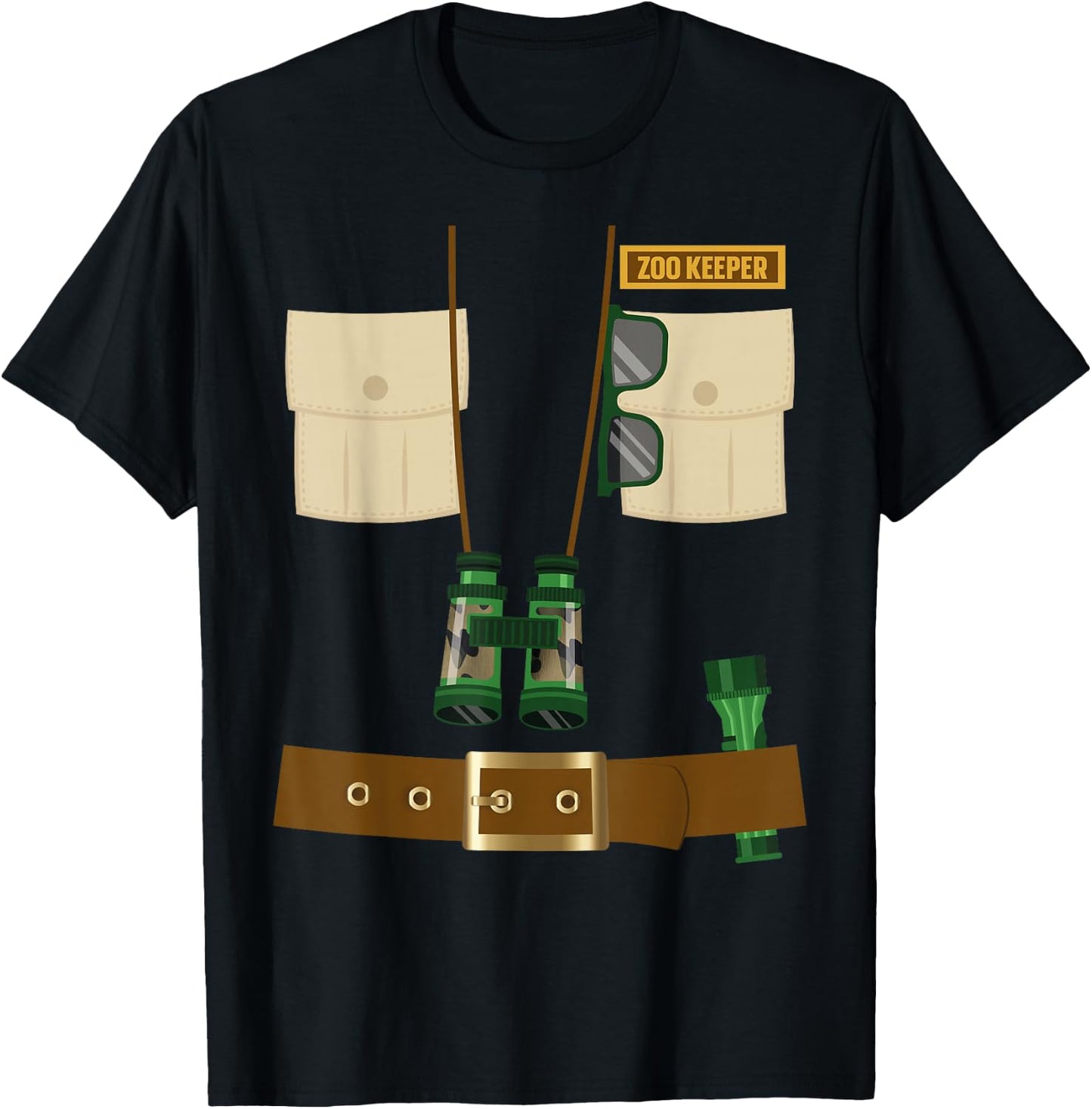 Zoo Keeper Halloween Costume DIY Gift Jungle Safari Explorer T-Shirt - T-Shirt | Black