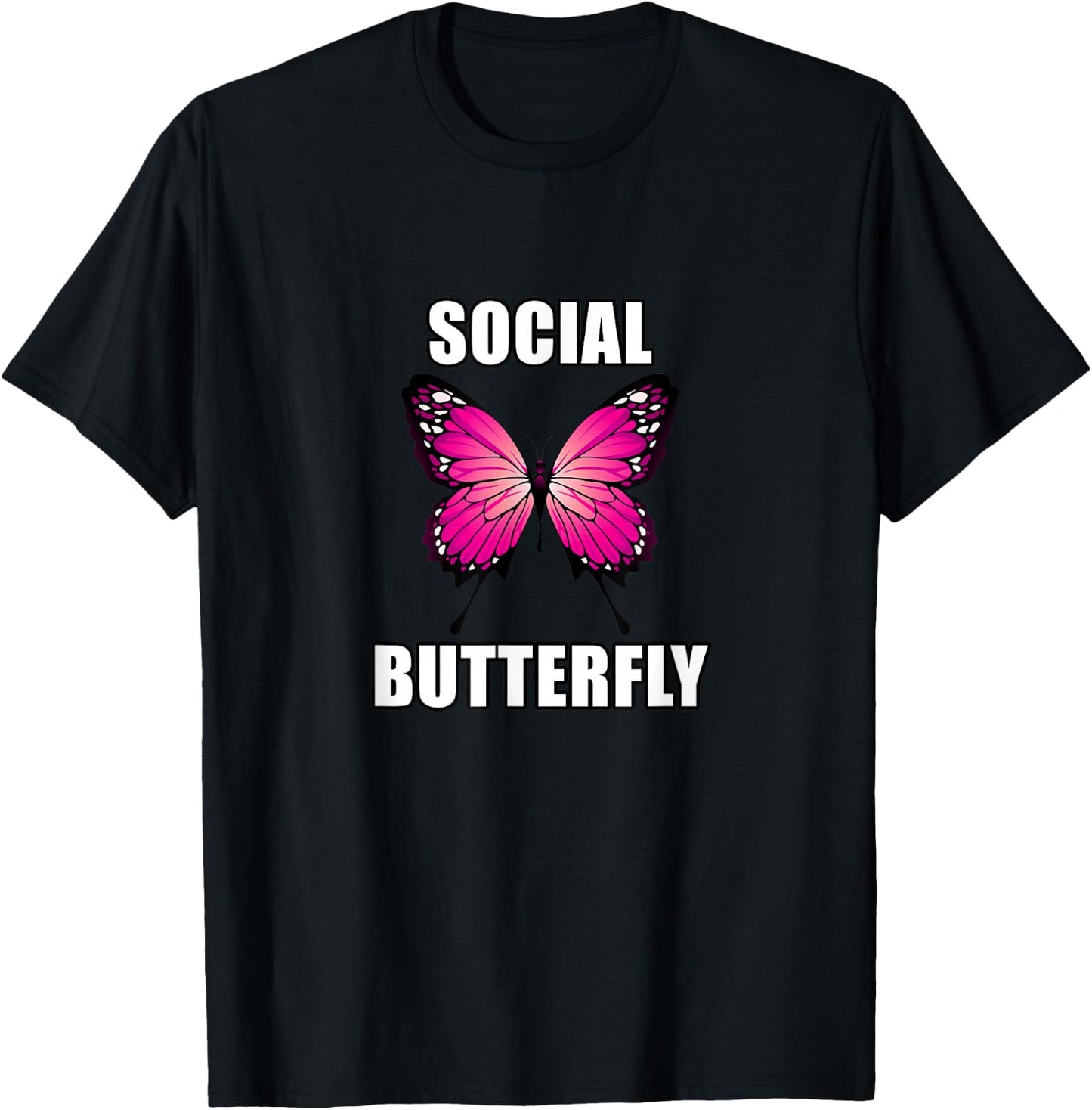Social Butterfly - Meme T-Shirt - T-Shirt | Black