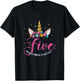 5 Years Old Birthday Girl Gifts Unicorn 5th Birthday T-Shirt - T-Shirt | Black