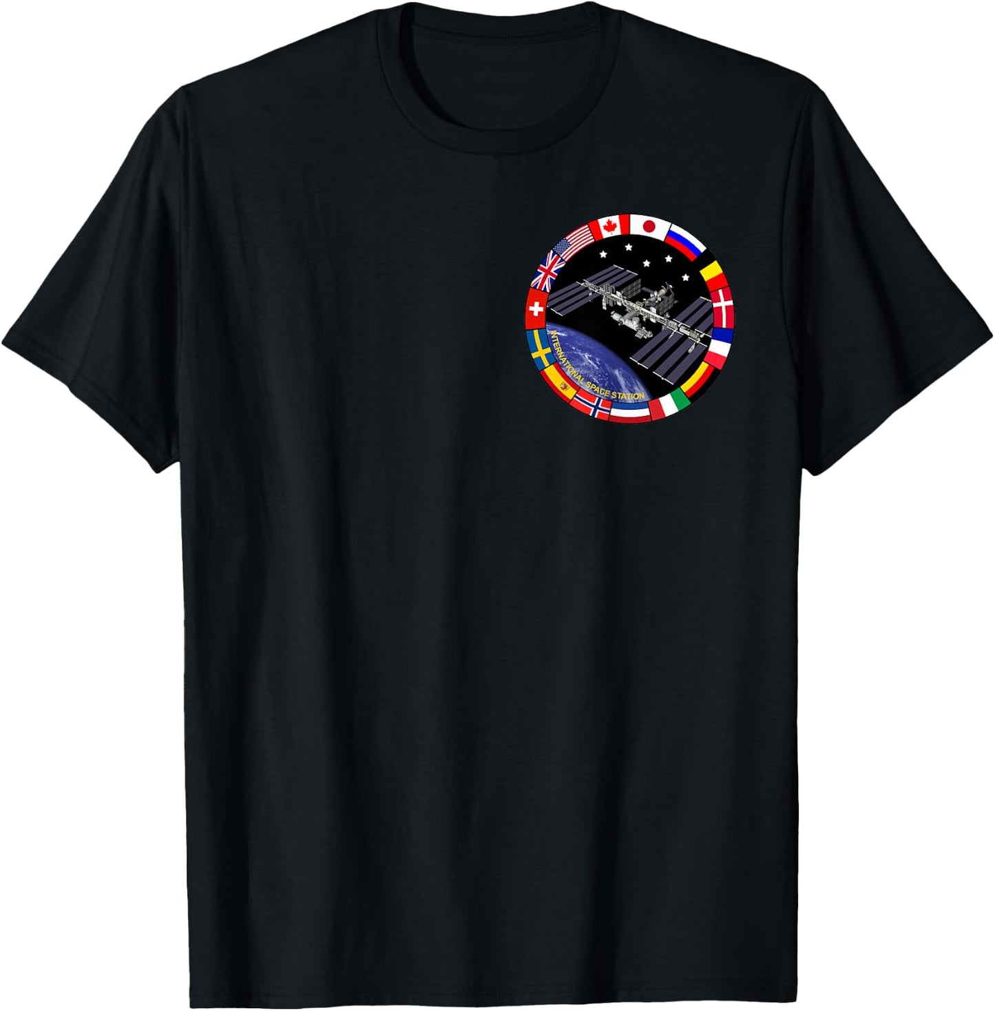 International Space Station NASA ISS Pocket Logo T-Shirt - T-Shirt | Black