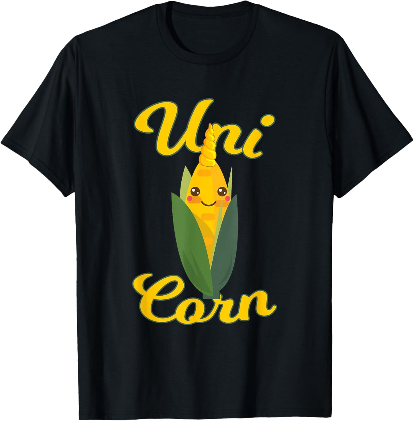 Uni Corn Cob With Horn Veggie Lover Funny Corn Gift T-Shirt - T-Shirt | Black