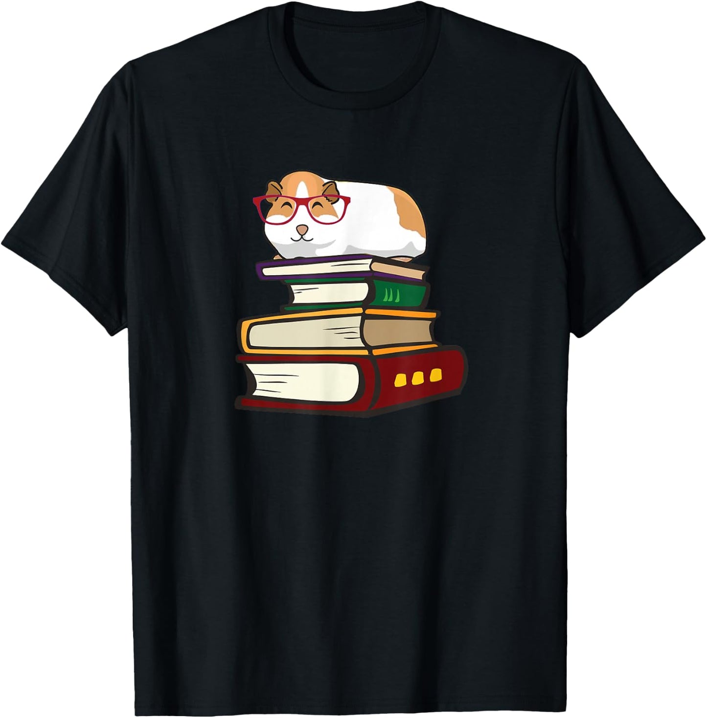 Cute Reading Books Merch Girls & Boys Guinea Pig Lover T-Shirt - T-Shirt | Black