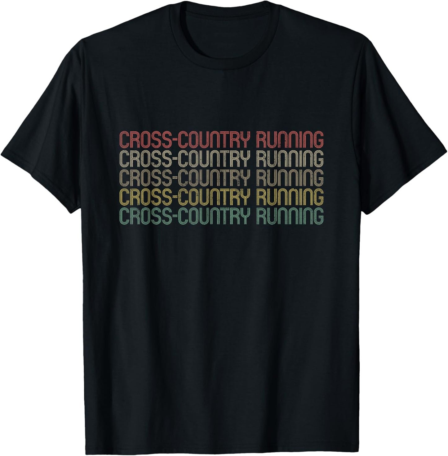 Retro Style Cross Country Running T-Shirt - T-Shirt | Black
