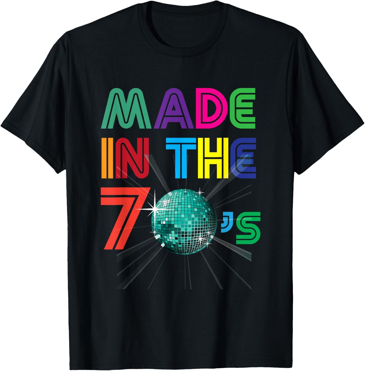 Vintage Retro Made In The 70s Gift +- 40 Yrs Years Old Shirt T-Shirt - T-Shirt | Black