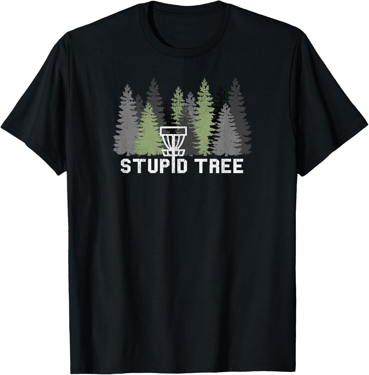 Stupid Tree Funny Disc Golf Frolf T-Shirt - T-Shirt | Black