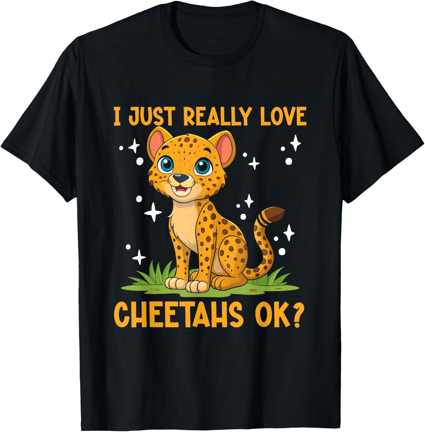 Cheetah Kids I Just Really Love Cheetahs Ok T-Shirt - T-Shirt | Black