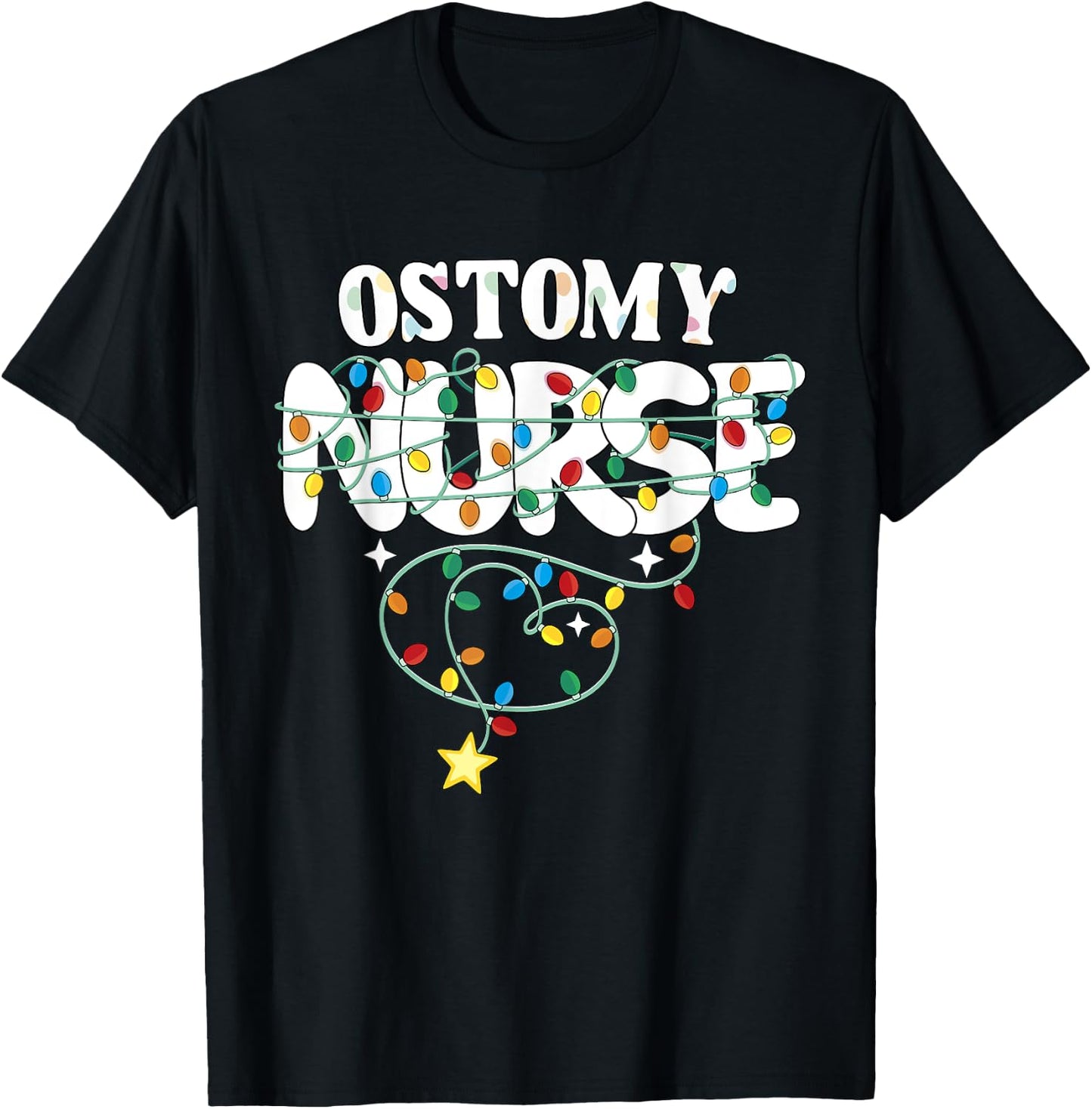Ostomy Nurse Christmas Stoma Nursing NP RN Squad T-Shirt - T-Shirt | Black