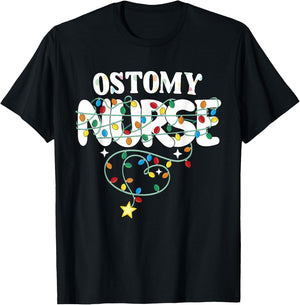 Ostomy Nurse Christmas Stoma Nursing NP RN Squad T-Shirt - T-Shirt | Black