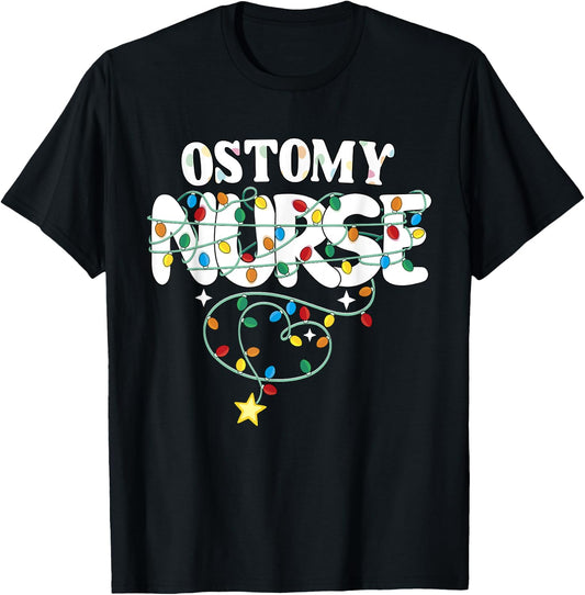 Ostomy Nurse Christmas Stoma Nursing NP RN Squad T-Shirt - T-Shirt | Black