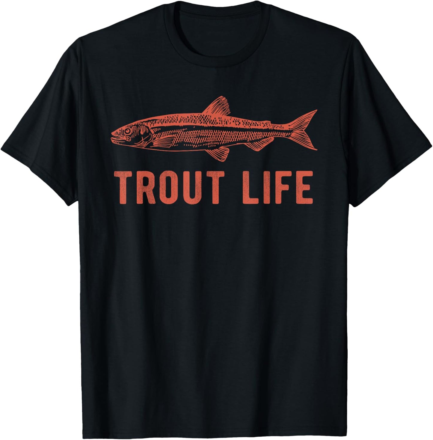 Fly Fishing Collective Trout Life , Blue, -Adults, Short Sleeve, , Small T-Shirt - T-Shirt | Black